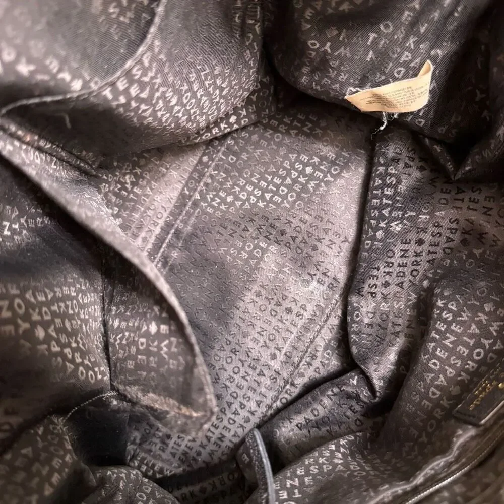Kate Spade New York Larchmont Avenue Leather Penny Large Tote Color Black Used